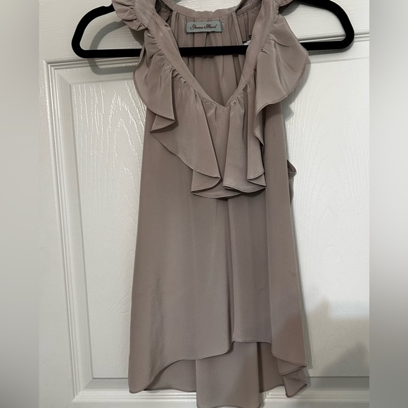 Geren Ford Pale Lavender Sleeveless Silk Ruffle Blouse‎ Small - Picture 16 of 17